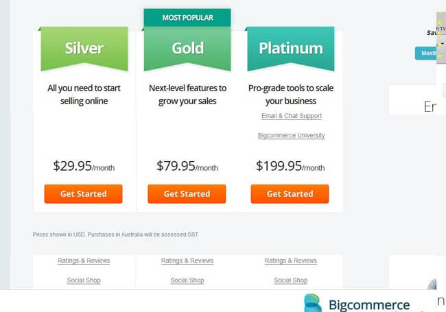 BigCommerce packages pricing