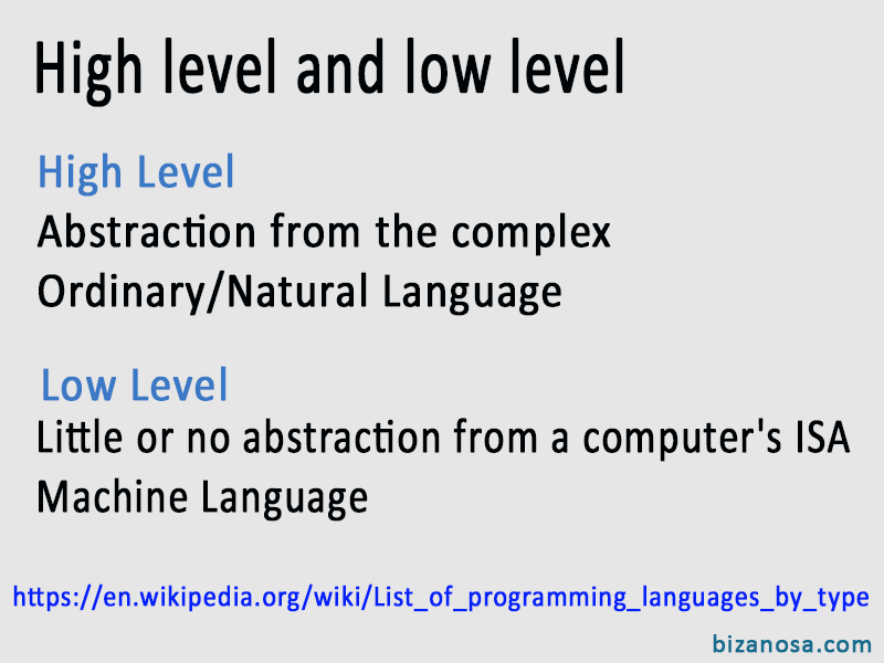 High Level and Low level Programming Languages
