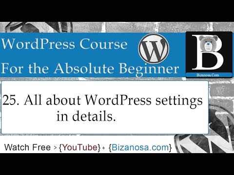 25. WordPress Settings - What does each link do?