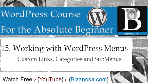 WordPress Menu Categories and submenus
