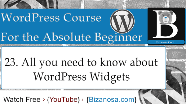 Using widgets in wordpress