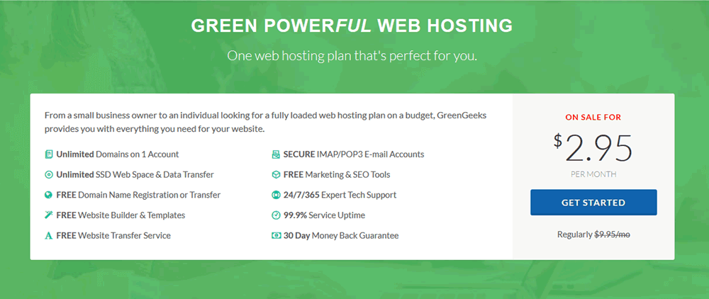 Greengeeks web hosting coupon offer for july