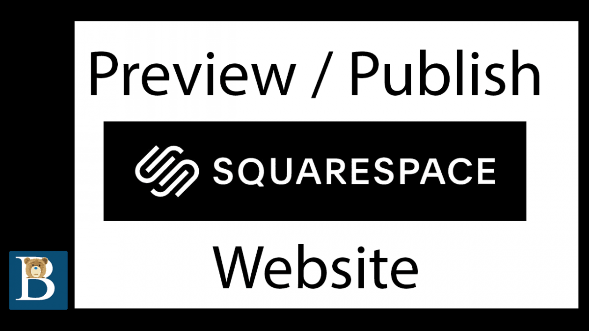 Publish / Preview Website in Squarespace
