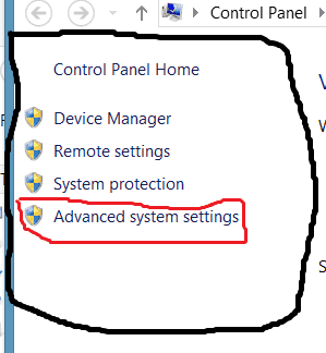 6 Advanced system settings Windows control panel
