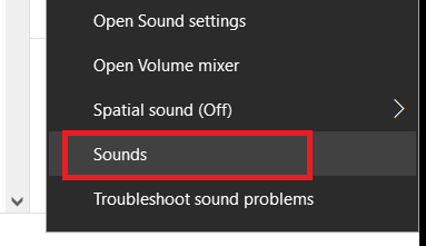2 Select Sounds to go to Windows sound settings